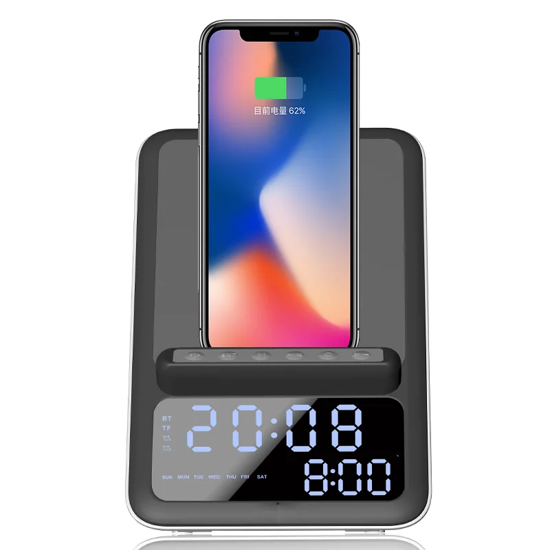 With Wireless Charging Dock Stand Fm Radio Usb Fast Charger