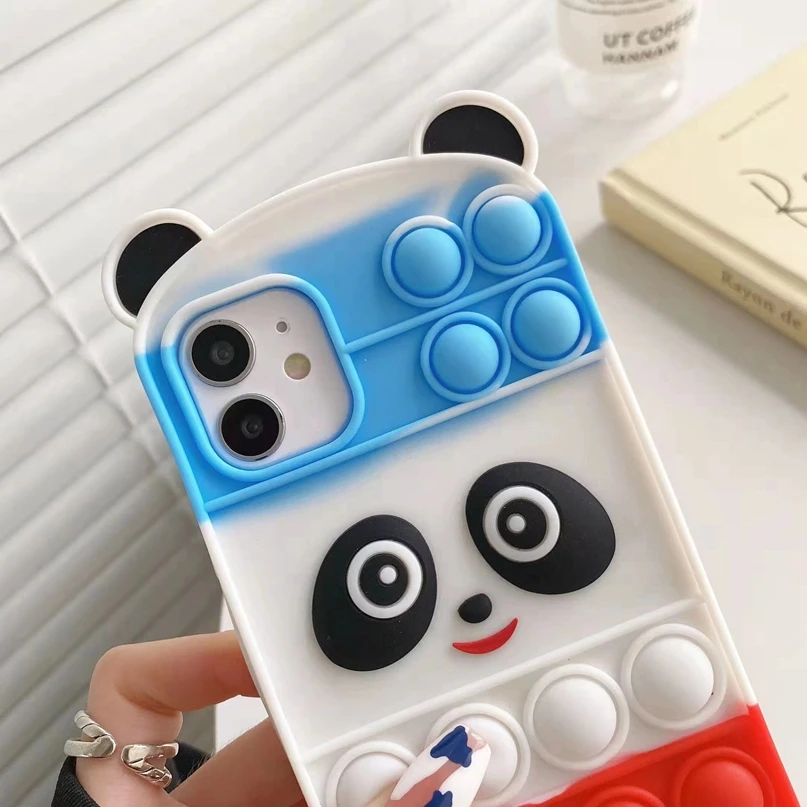 Милый пуш-Ай чехол в виде панды для iPhone13 iPhone 13 Mini 11 12 Pro Max XR X XS iphone 8 7 Plus 6 6s iphone12pro