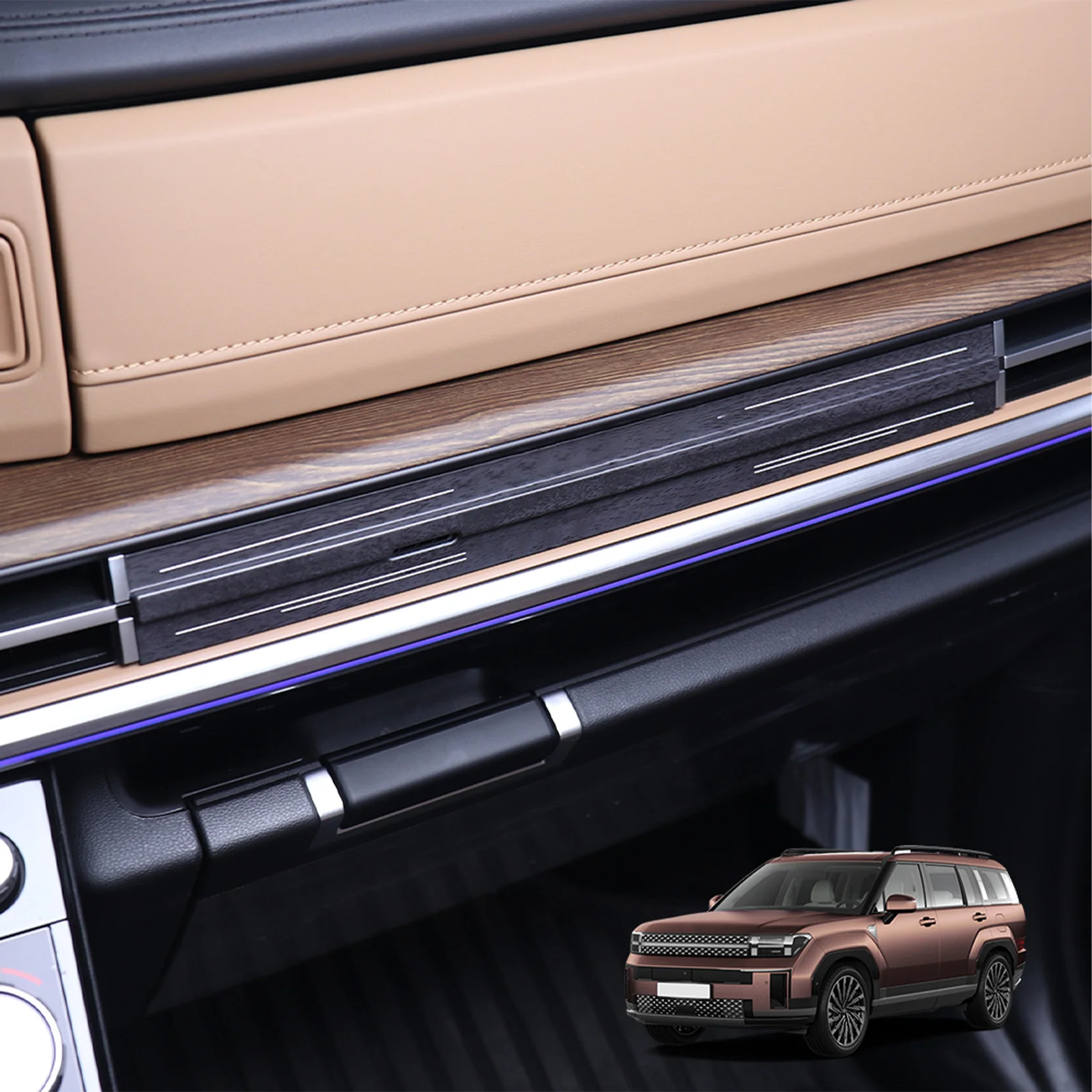 Фото Накладка на одинарный выхлопной патрубок для Hyundai Santa Fe MX5 2024-2026 (левый/правый руль), тюнинг салона автомобиля, аксессуары для интерьера №4