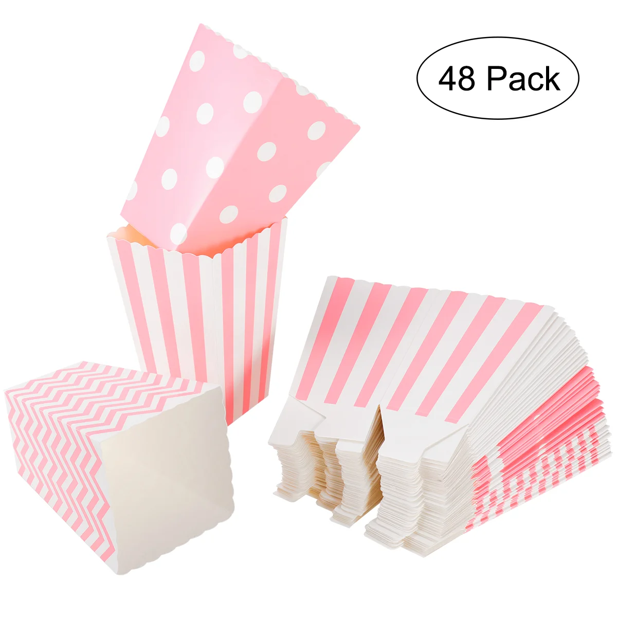 

48pcs Popcorn Holder Popcorn Cups Popcorn Gift Baskets Popcorn Bags For Party Favors Popcorn Buckets Bulk
