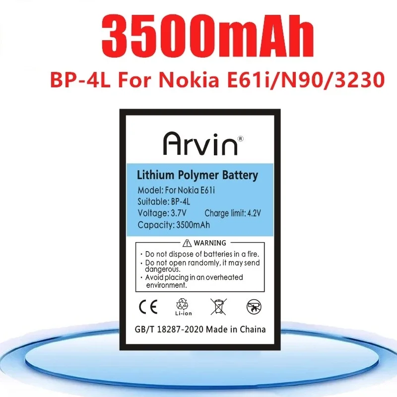 Аккумулятор 3500 мАч BP 4L BP-4L BP4L для Nokia N97 E61i E63 E90 E95 E71 E916650F N810 E72 E52 E55 E6-00 E73 6760s |