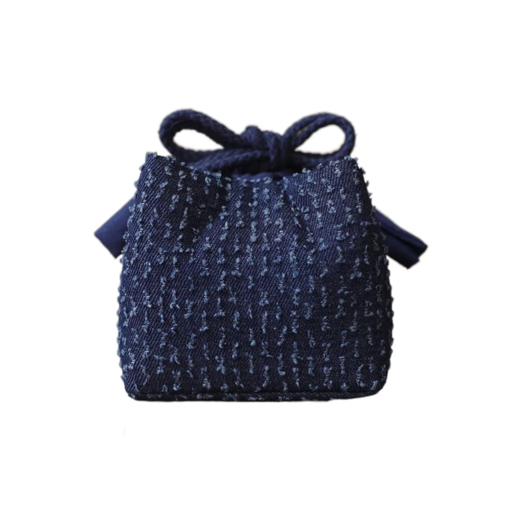 Синяя хлопковая сумка для чашки чайника