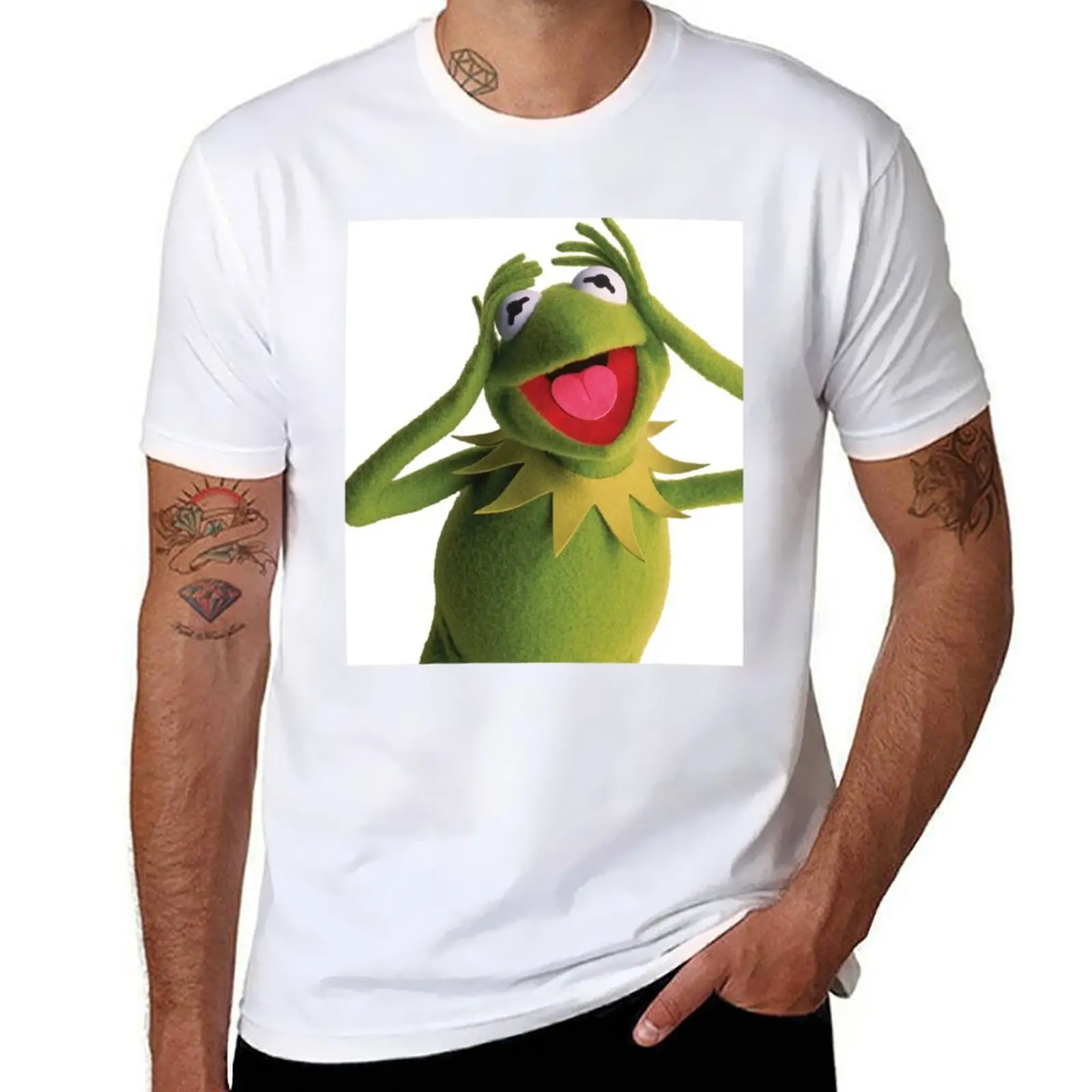 Kermit The Frog (Muppets) T-Shirt tees new edition gifts for boyfriend plain black t shirts men