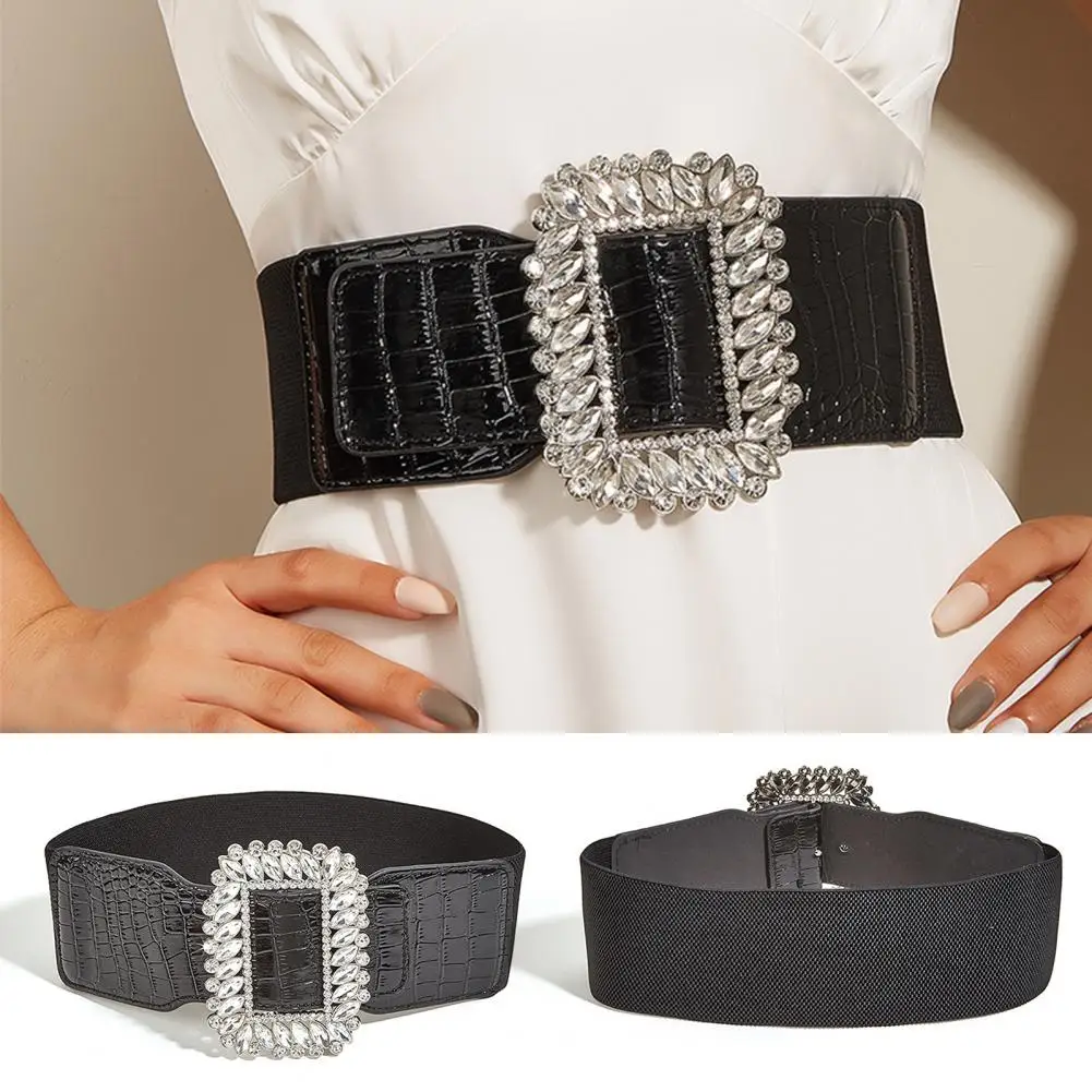 

Temperament Popular Sparkling Wide Belt Cummerbund Female Women Belt All Match Girls Gifts