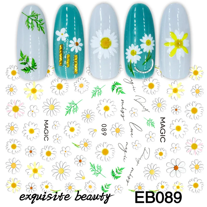 

Бутик, 5 шт., наклейки на ногти с хризантемой, s-образные наклейки для маникюра, 3D наклейки для дизайна ногтей, наклейки для макияжа, художеств...