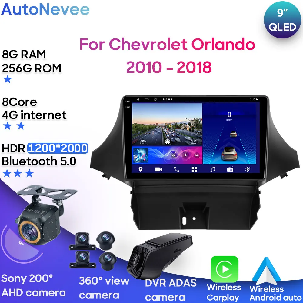 

Android For Chevrolet Orlando 2010 - 2018 Car Stereo Radio Multimedia Player GPS Navigation BT Carplay Android Auto Wifi No 2din