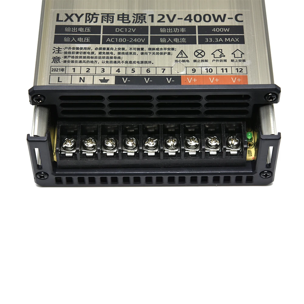 Фото 12В Водонепроницаемый трансформатор PSU DC12V 400W LED Драйвер Переключение наружного источника питания освещения 12В Водонепроницаемый трансформатор PSU DC12V 400W LED Драйвер Переключение наружного источника питания освещения