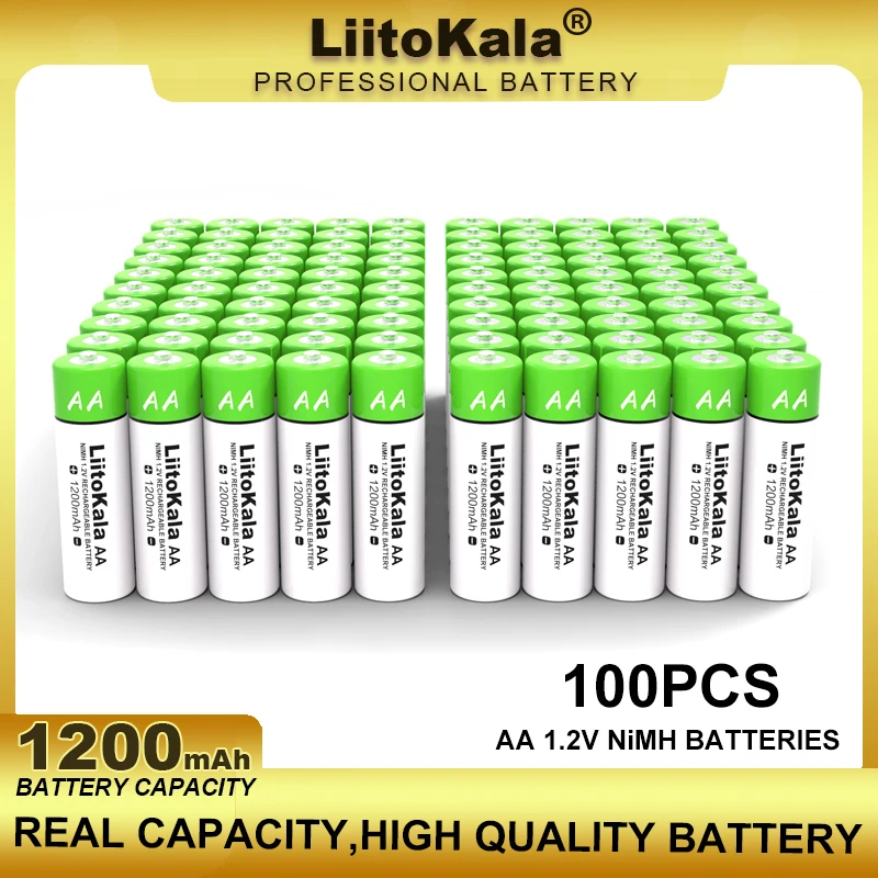 

Оптовая продажа, оригинальный перезаряжаемый аккумулятор Liitokala 1,2 в AA 1200 мАч Ni-MH для терморужья, пульта дистанционного управления мышью
