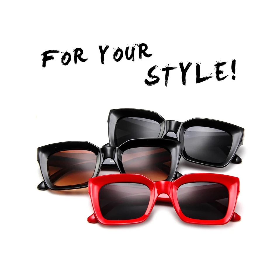 

Fashion New Square Sunglasses Women Vintage Retro Tea Platic Frame Trend Shade Sun Glasses Goggle Latest Outdoor UV400 Ladides