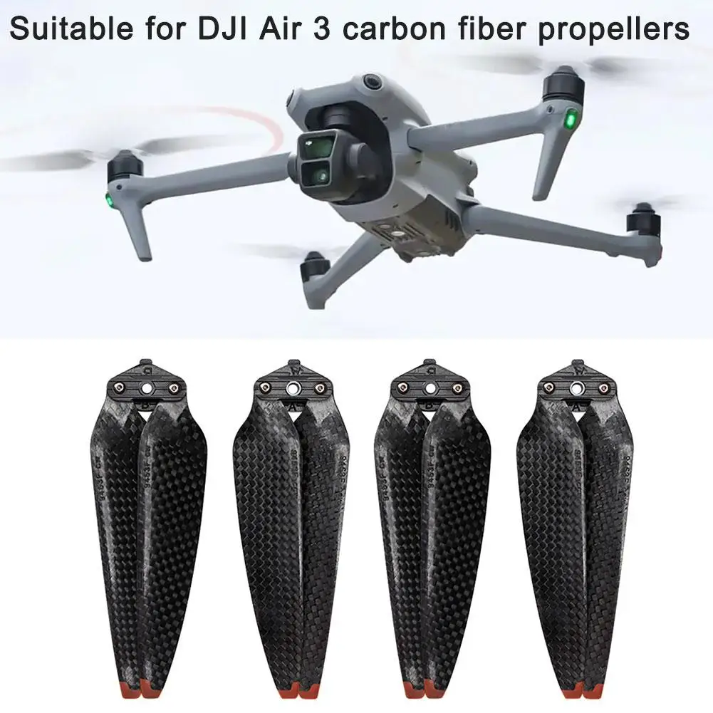 

1/2 Pairs Carbon Paddles Blades Suitable For DJI Air 3 Carbon Propeller Silent Folding Quick Release Propeller Drone Access Z2Y3
