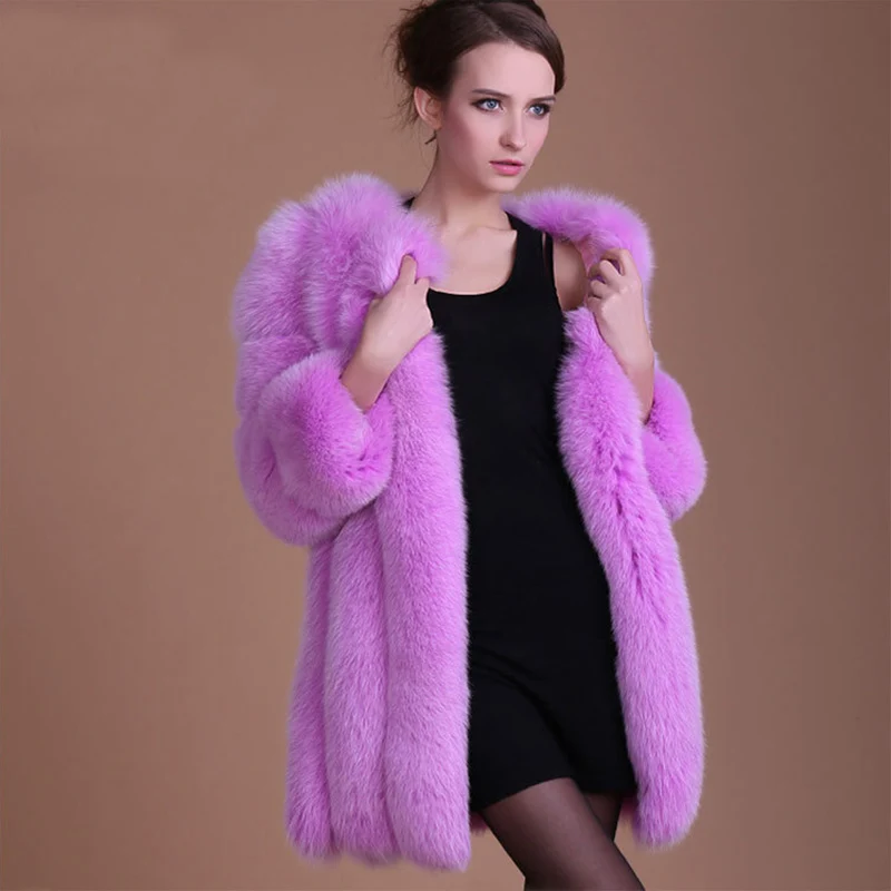 Casual Elegant Oversized Designer Warm Fashion Fluffy Shaggy Coat Faux Fur High Quality New Arrival   winter jacket women