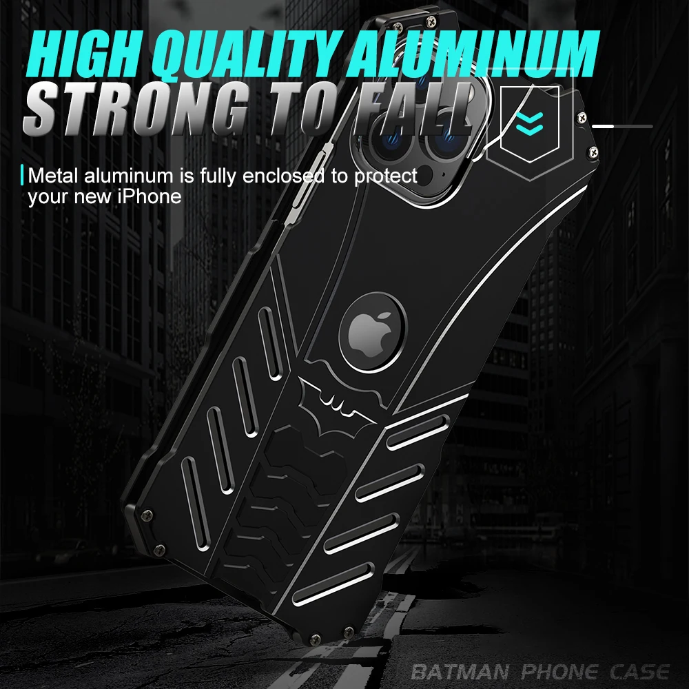 Original R-JUST Metal Aluminum Case For iphone 14 13 12 11 Pro XS Max Plus Mini XR CoverTough Alloy Armor Shockproof Skin Funda