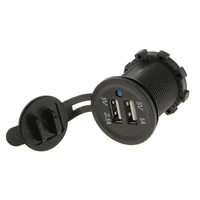 universal motorcycle charger dual usb socket waterproof mobile phone charger with led indicator for phone navigation