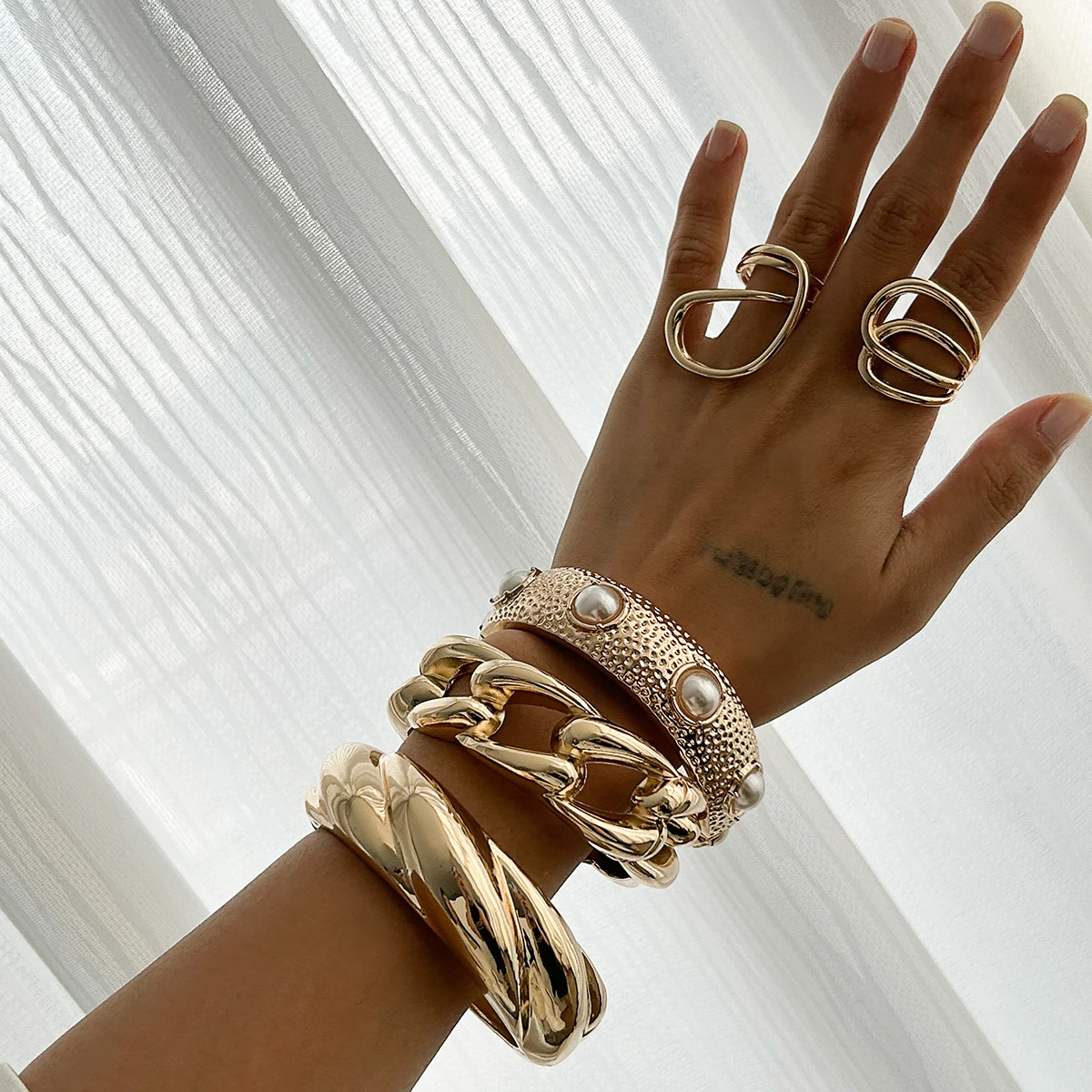 Ingemark Punk креативный тяжелый металлический массивный весенний браслет модный