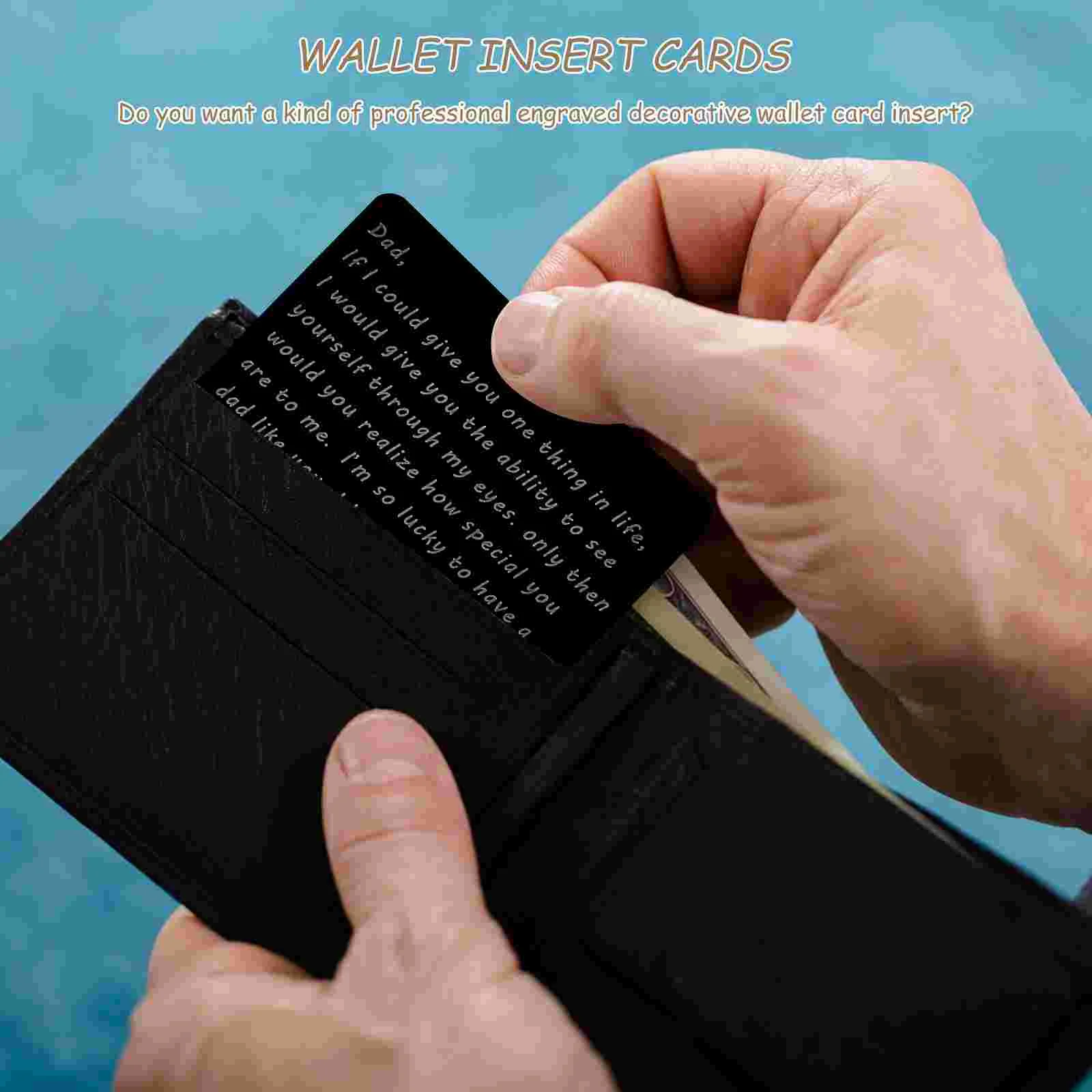 

Stainless Steel Wallet Insert Father Engraved Love Note Accessory