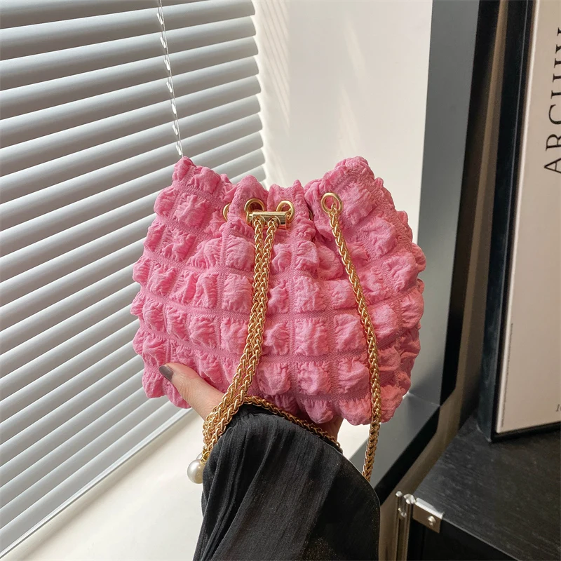 Женская плиссированная сумка через плечо с цепочкой Cloud Bubbles сумка-ведро