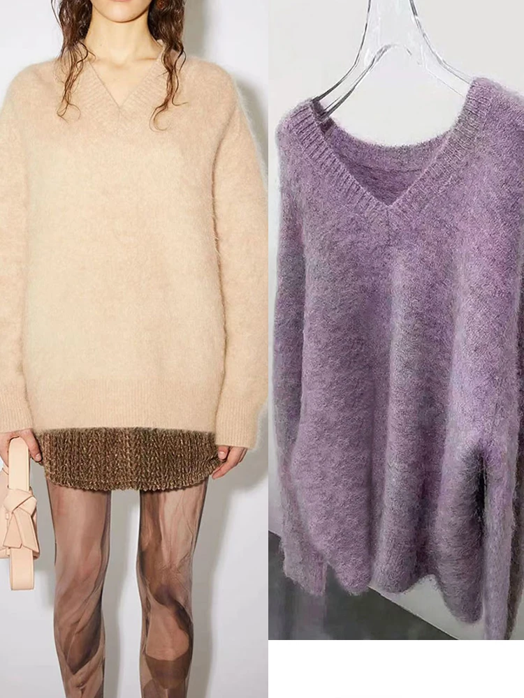Европейский и американский осенне-зимний новый пуловер женский свободный свитер