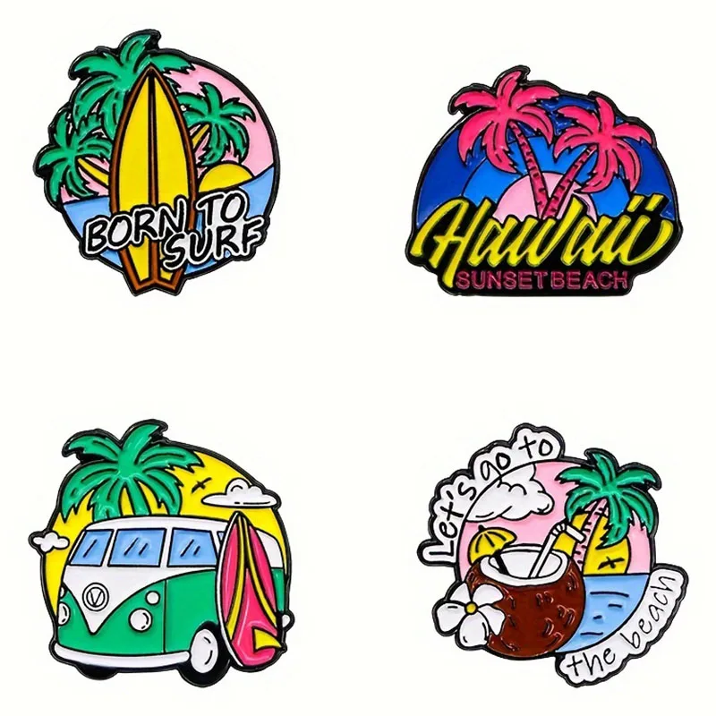 Эмалированная булавка в виде мультяшного островка для праздника Милые Броши