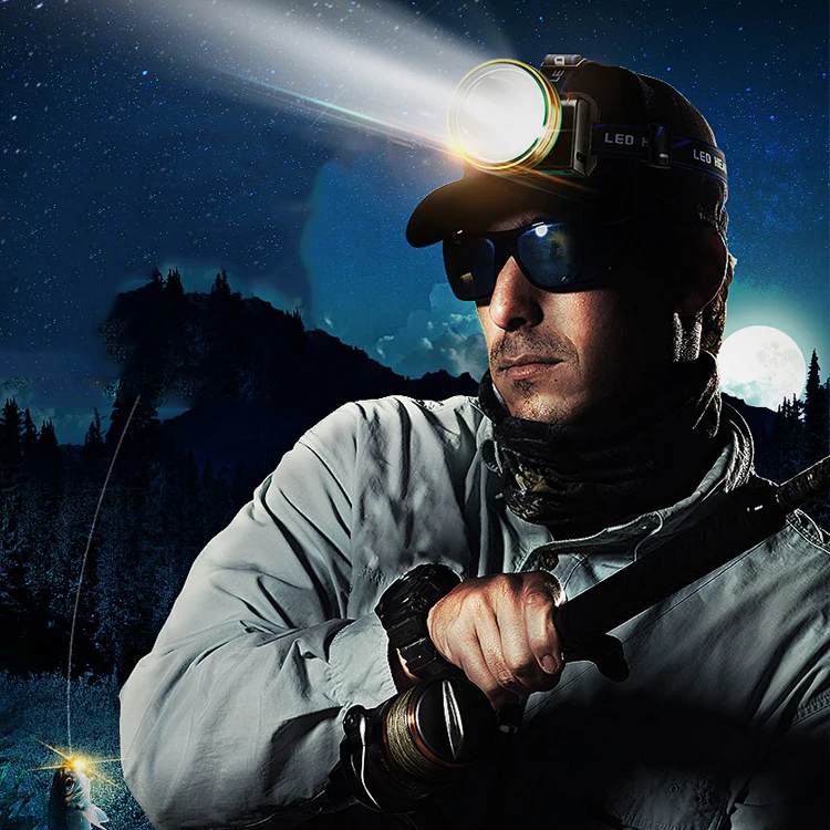 

Waterproof Rechargeable Headlamp Ultra Bright Strong Light Long Range Fishing Headlamp Outdoor Linterna Portable Lighting