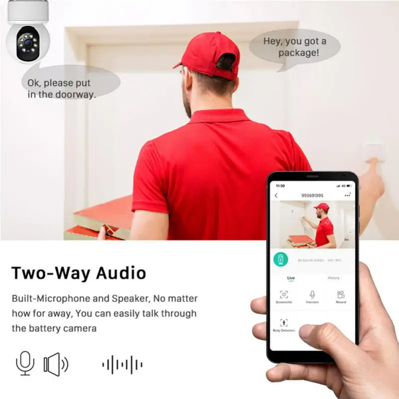 

Wireless Ip Camera Mini Two-way Audio Infrared Night Vision Auto Tracking 1080p Smart Home Camera Surveillance Camera Indoor