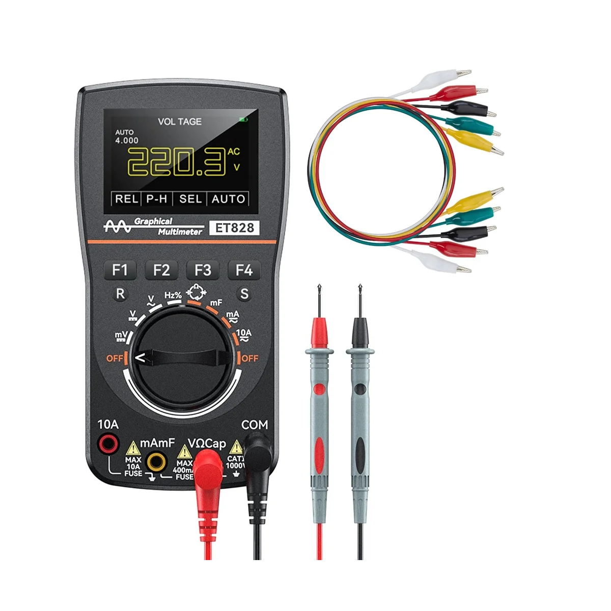 

2 in 1 Digital Oscilloscope Multimeter, Scope Meter with 2.5 Msps High Sampling,Current Frequency Resistance Diode Test