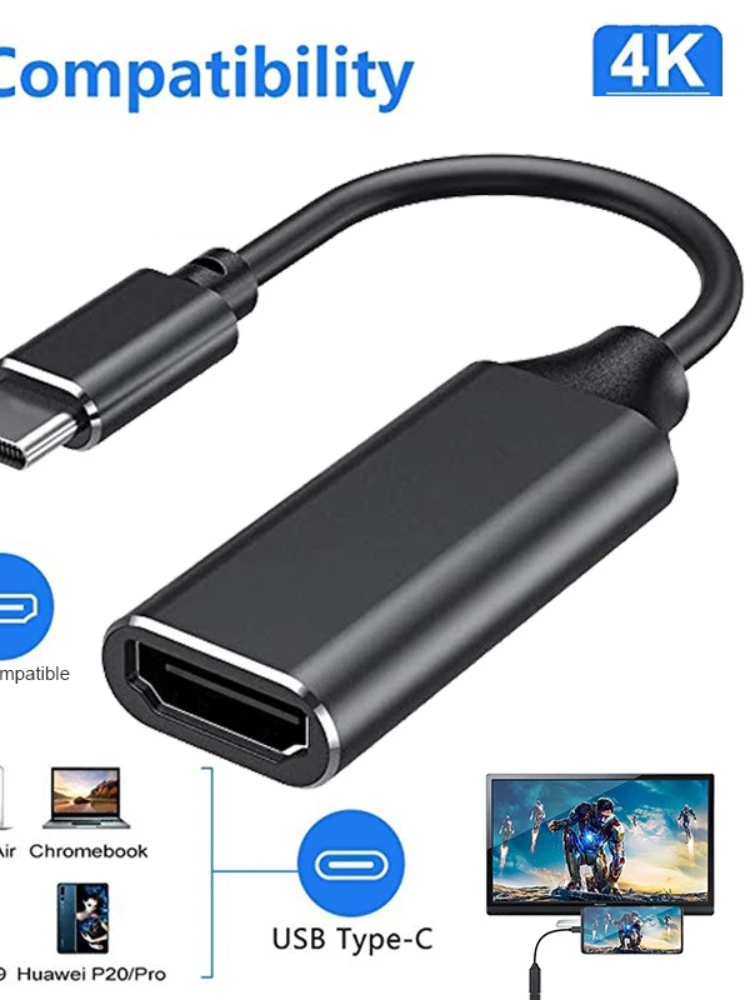 

Кабель-переходник с Type C на HDMI для MacBook Chromebook Samsung S8 S9e Ultra HD 4k USB 3,1 HDTV