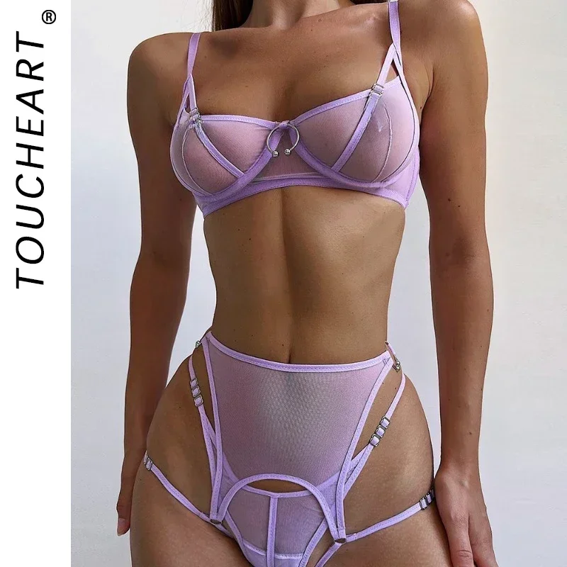 Toucheart сексуальный комплект нижнего белья из трех предметов для женщин
