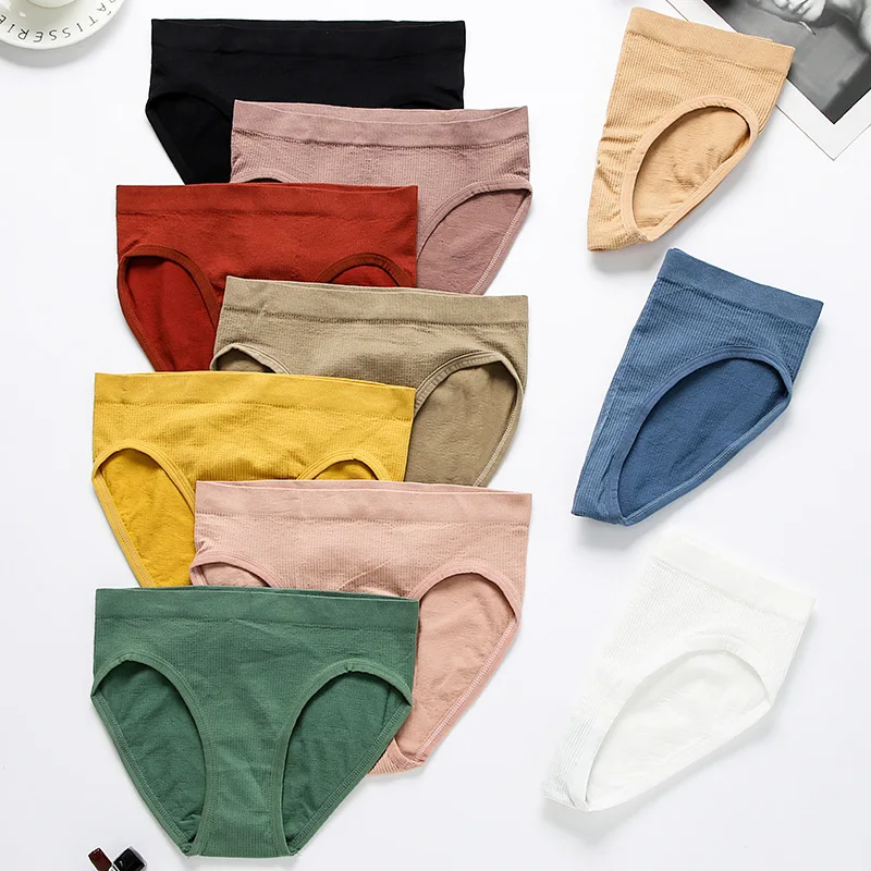 

5PCS/Lots Women Seamless Underwear Breathable Mid Rise Briefs Cotton Underpants Panties Ropa Interior Femenina Underwear