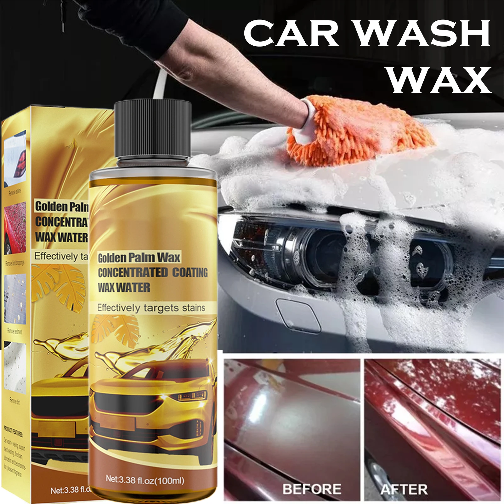 

Car Wash Wax Car Wash and Wax All in One Car Cleaning Liquid for Car Paint Grime Ultra-concentrated Formula TD326