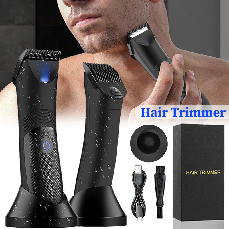 

Body Hair Trimmer Men's Electric Shaver Groin Hair Trimmer Body Grooming Clipper Bikini Epilator USB Rechargeable Shaver Razor