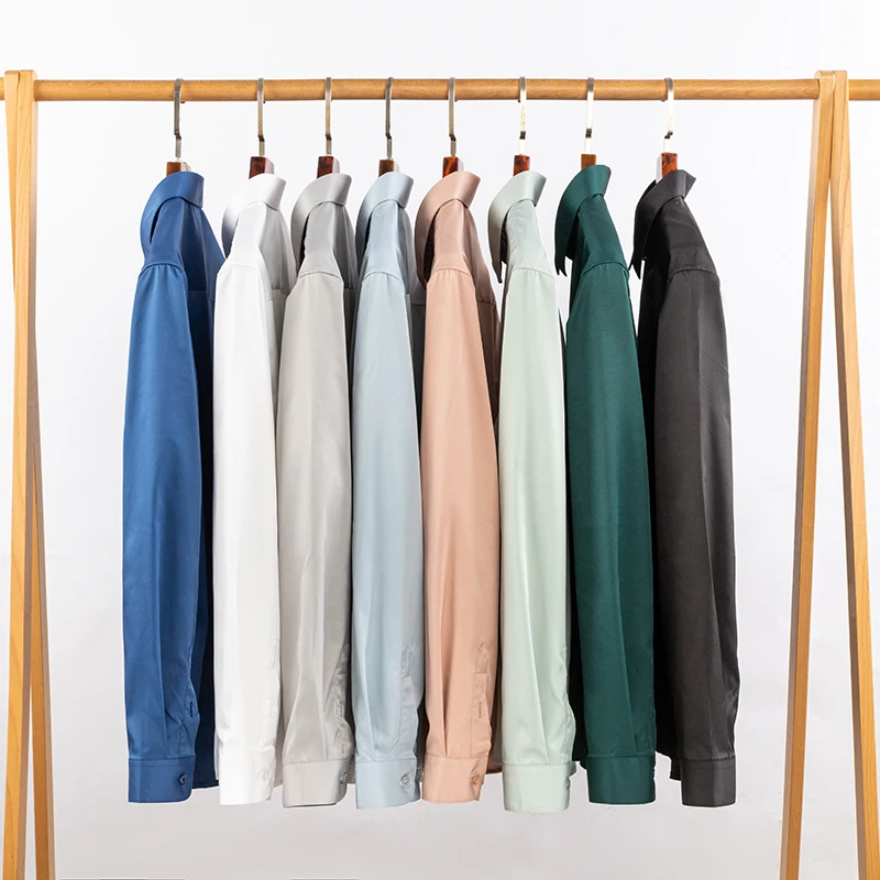 

2022 Men's Non-iron Business Dress Shirts Luxury Premium Anti-Wrinkle Men's Casual Shirt Spring Autumn Office Men's Overalls