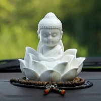 Buddhist Car Zen Car Front Car Ornaments Ceramic Small Buddha Statue To Keep Safe Car Interior Accessories
