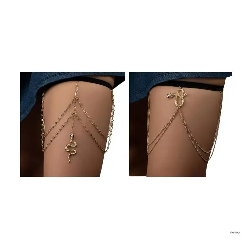 

Woman Sexy Snake Elastic Leg Chain Belts Nightclub Seaside Dance Thigh Chain