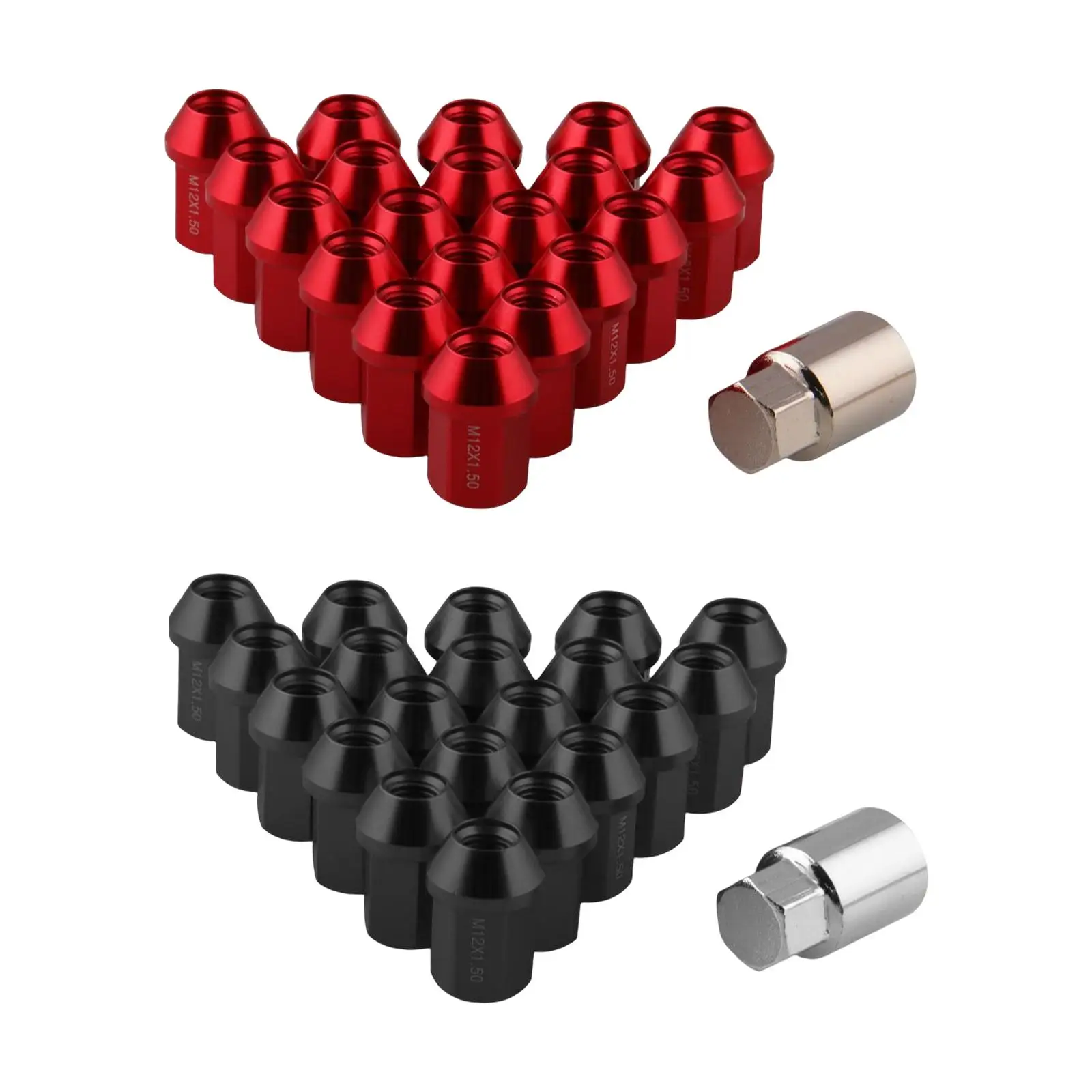 

Aluminum Alloy Wheel Nuts M12 x P1.25 Lock Nuts Lightweight Anti Theft Tire Nuts