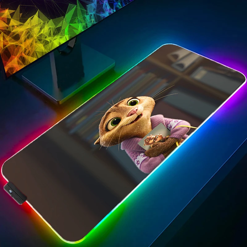 

Большой RGB коврик для мыши Zootopia, размер xxl, игровой коврик для мыши со светодиодной подсветкой, игровой коврик для мыши, большой коврик для мыши, Настольный коврик для ПК с подсветкой