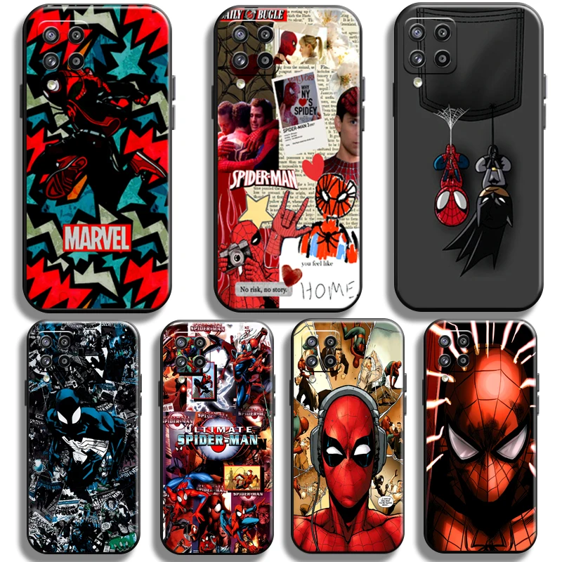 

New Avengers Spiderman Phone Case For Samsung Galaxy M12 Cover TPU Black Soft Funda Shell Carcasa Cases Liquid Silicon