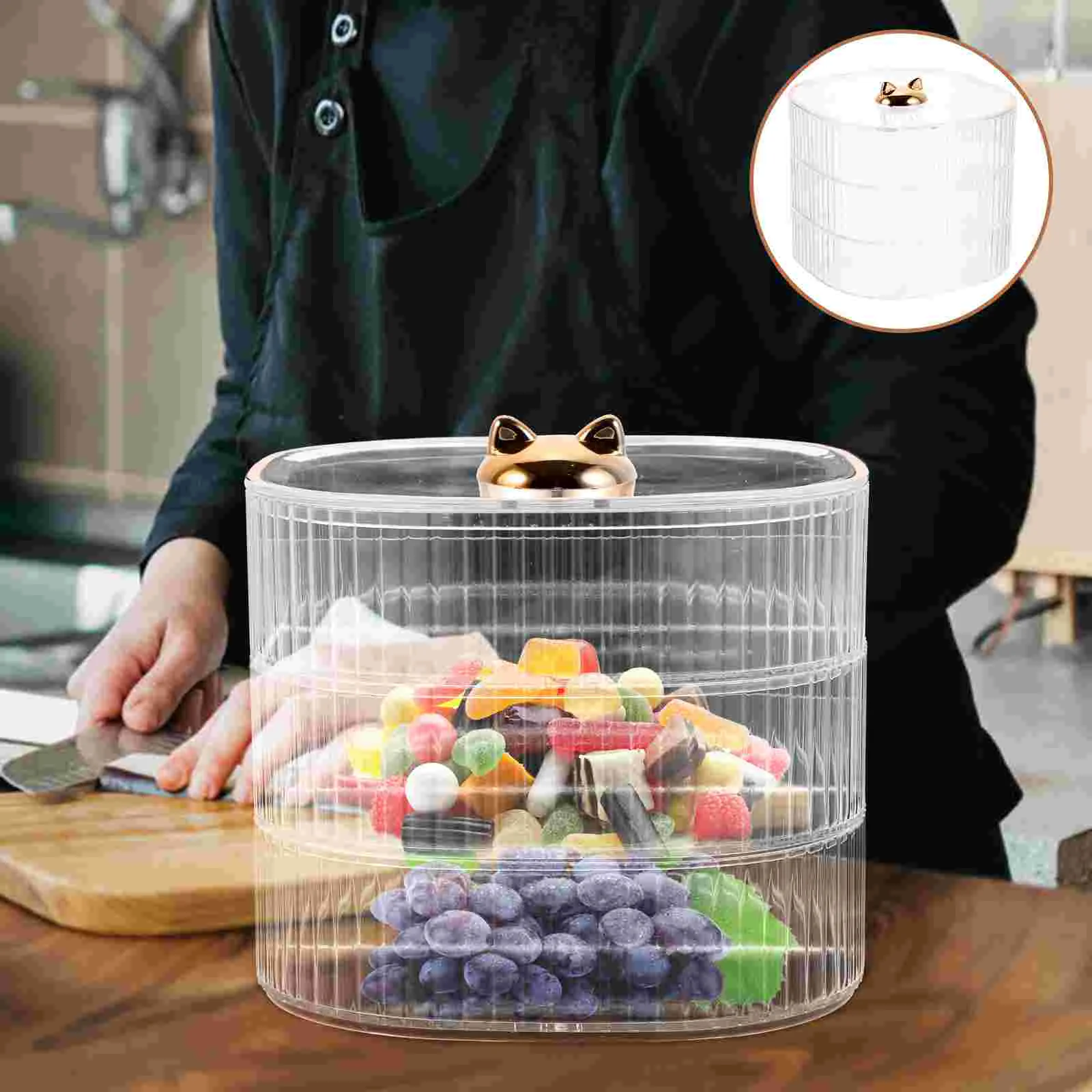 

Snack Storage Transparent Box Multi Layer Nut Peanut Candies Box Organizer