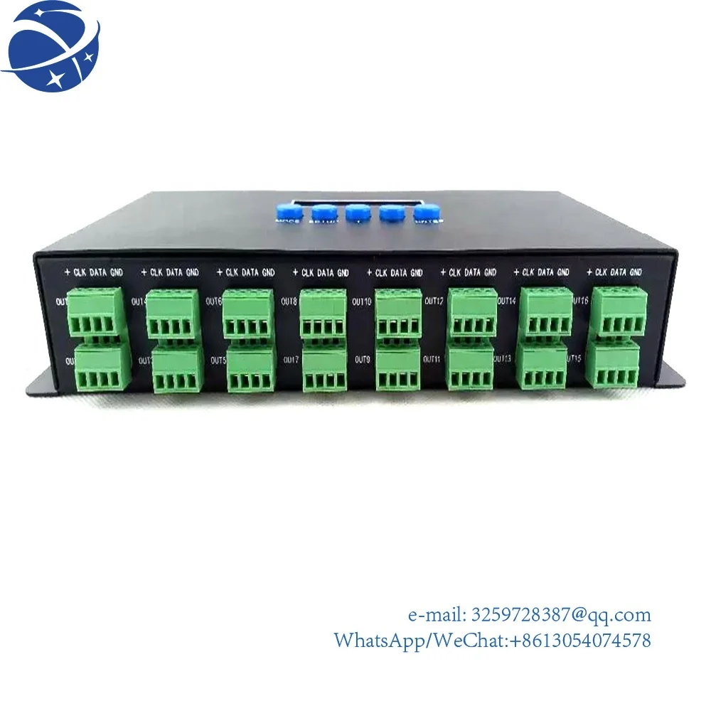 

BC-216 Ethernet DMX Decoder DC5-24V 16 Ports DMX to SPI Pixel Strip Controller