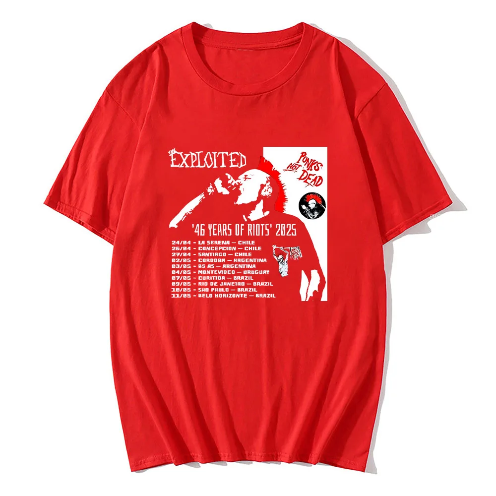 The-Exploited Punks Not Dead T-shirt Heavy Mental Men/Women Tshirts 46 Years of Riots 2025 Tour Shirt Hip Hop Unisex Streetwear
