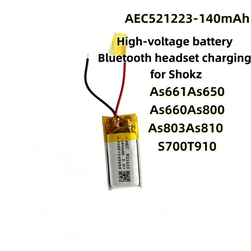 Фото Новая аккумуляторная батарея 521223 3.8V 140mAh для Bluetooth-гарнитур Shokz As661 As650 As660 As800 As803 As810 S700T910 №2