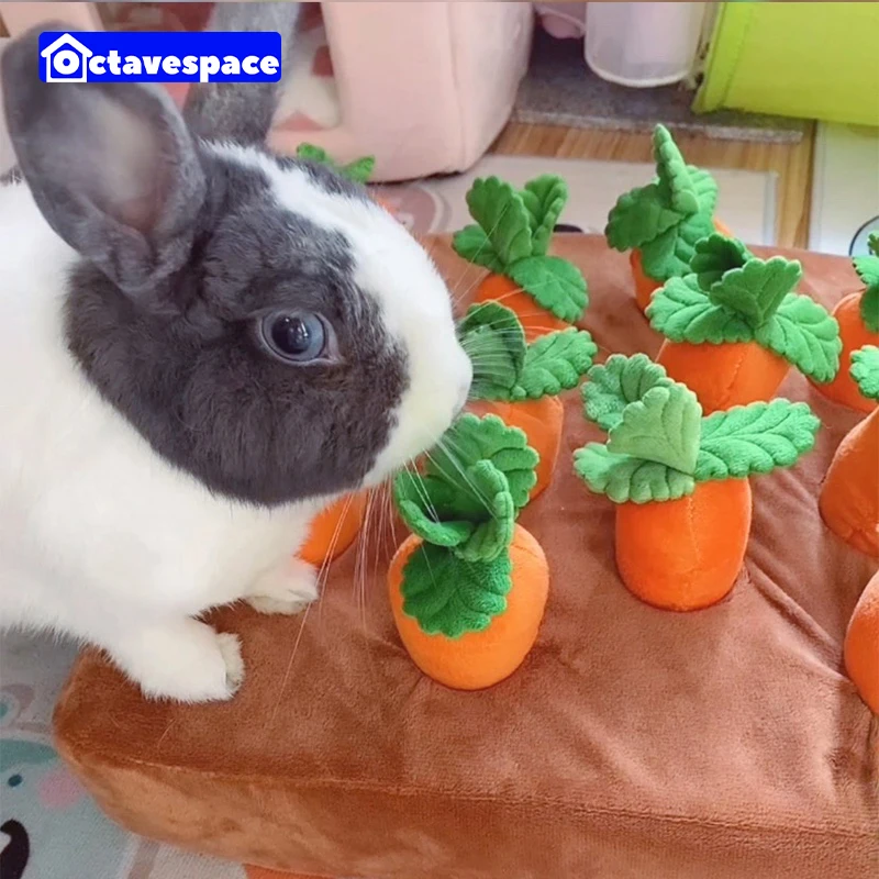 

Rabbit Plucking Radish Plush Toy Bunny Sniffing Pad Pet Anti-boring Artifact Bunny Interactive Products Bunny Sports Accessories