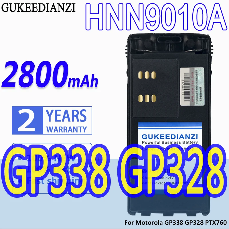 

High Capacity GUKEEDIANZI Battery HNN9010A 2800mAh For Motorola GP338 GP328 PTX760 Walkie-talkie Explosion Replacement Batteries