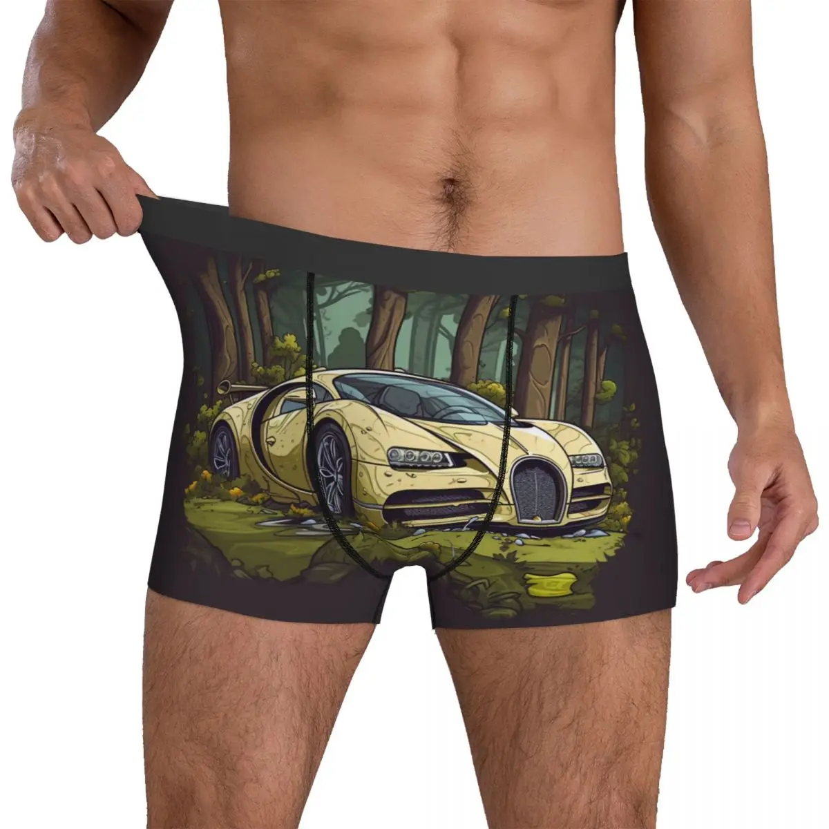 

Super Sports Car Underwear Cartoon Nature Style Print Trunk High Quality Males Panties Sexy Shorts Briefs Gift Idea