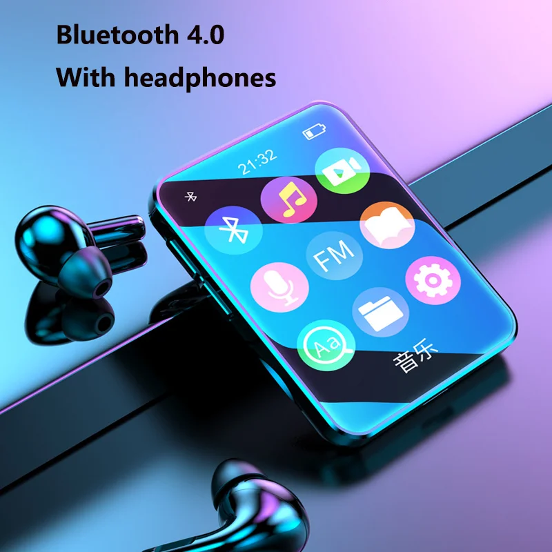 

Bluetooth MP4 Player Full Touch Screen BT Walkman Music Player Novel Reading E-book Mp3 Video Player with Earphone