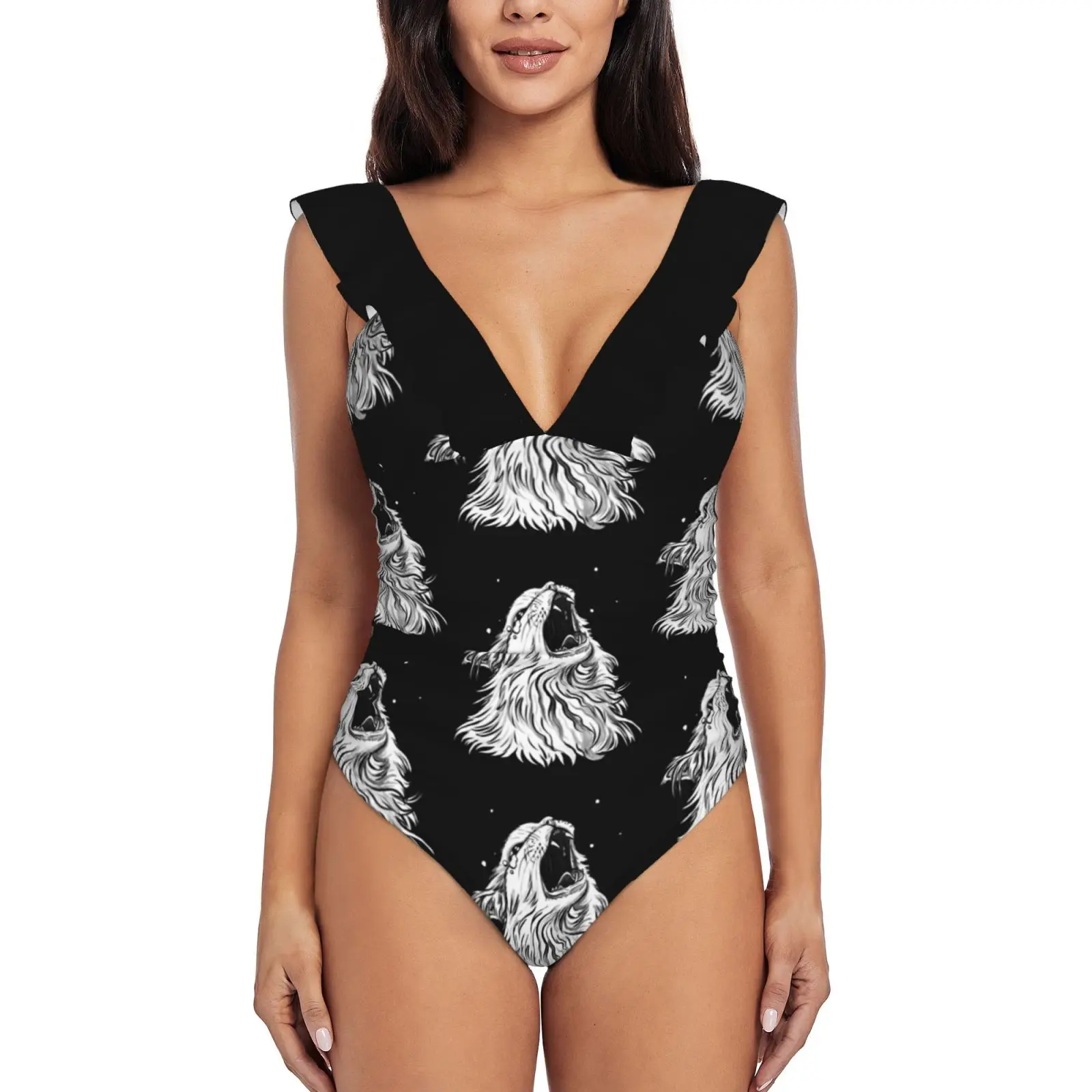 

Цвета/черный кричащий Терстон мем Кот Женский сплошной купальник с оборками сексуальный боди Монокини купальник купальный костюм