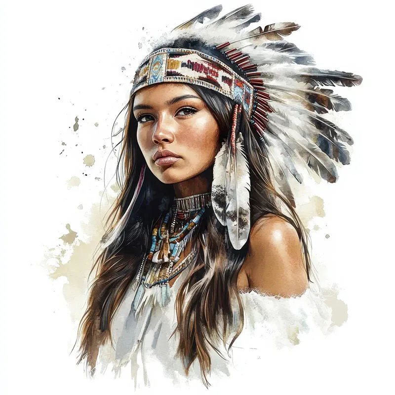 

Настенные наклейки индейской женщины из ПВХ