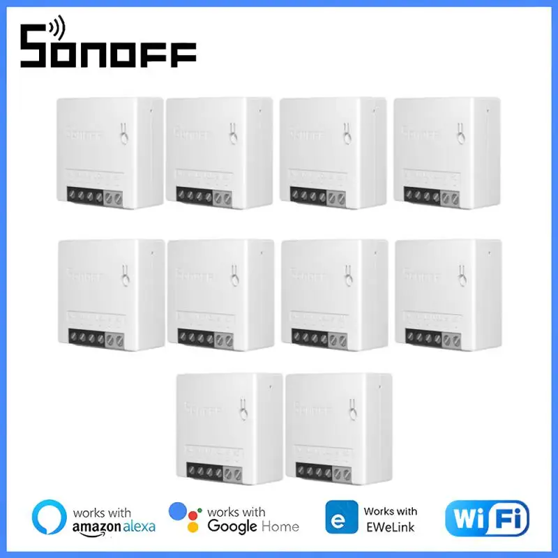 

Умный выключатель SONOFF Mini R2 Wi-Fi 1-10 шт., дистанционное управление умным домом, 2 канала, таймер, беспроводной переключатель «сделай сам», голосовой прерыватель приложения Ewelink