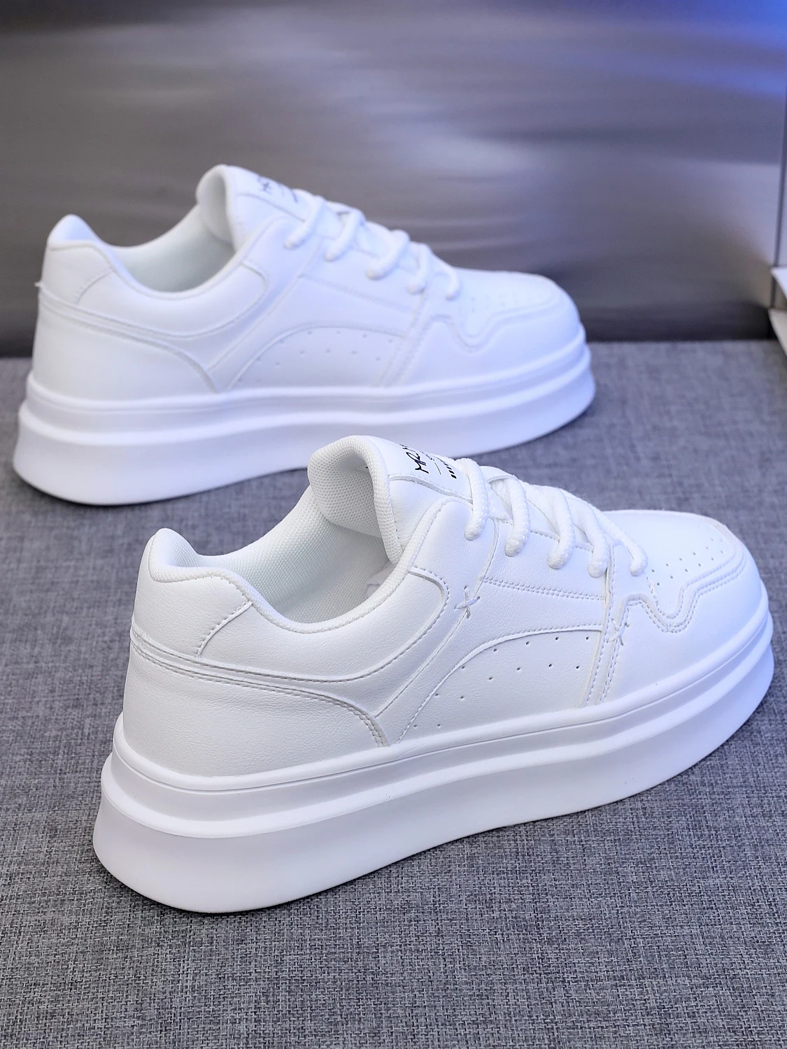 Повседневная обувь с дезодорантом из натуральной кожи 2024 белые туфли на толстой