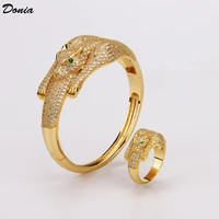 donia jewelry europe and the united states fashion animal female bracelet set leopard bracelet inlaid aaa zircon leopard jewelry