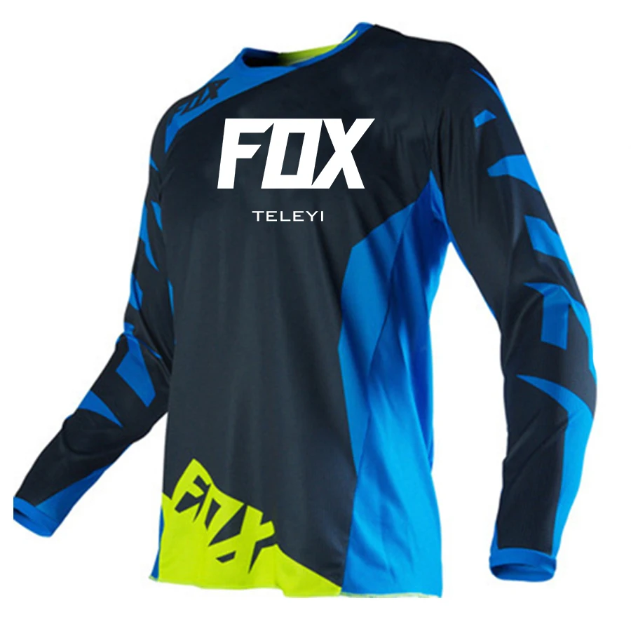 

Men's Long sleeve motocross Cycling Jersey FOX TELEYI Downhill Mountain Bike MTB Shirts Offroad DH Motorcycle Motocross Clothing